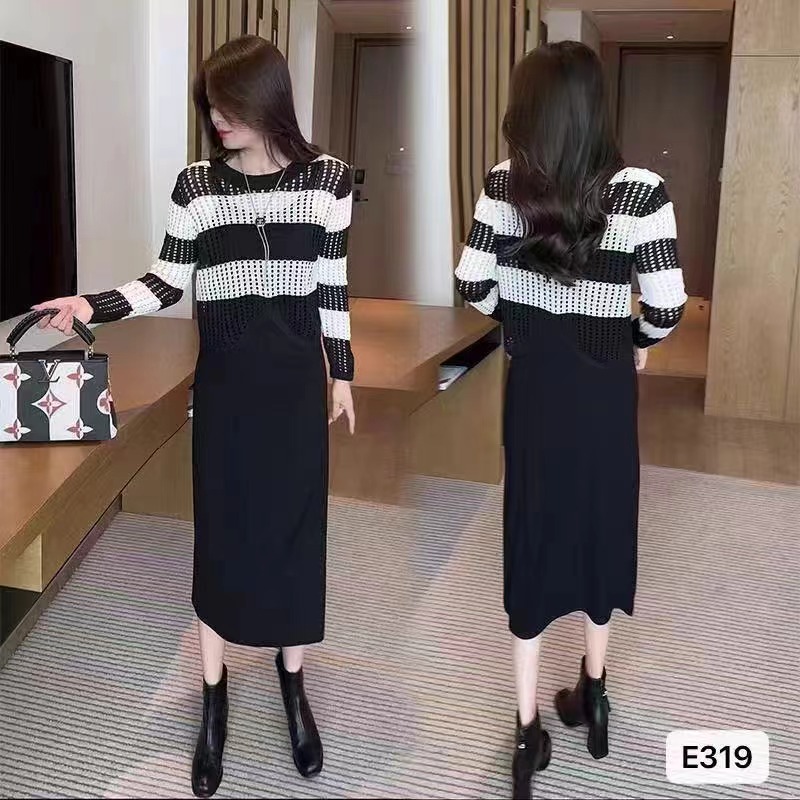 早秋新款純色鏤空高級感品質訂染針織衫墊肩顯瘦上衣女