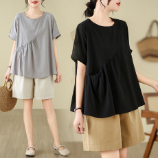 批发实拍系东大门棉麻衬衫女装上衣宽松大码衬衣M 4XL200斤