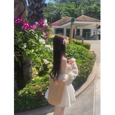 批发白水女春日小白裙白色吊带<b class='q'>连衣裙</b>女新款收腰显瘦度假初恋短裙