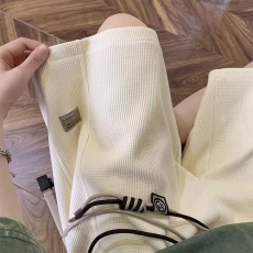 批发华夫格休闲短裤男款夏季大码宽松透气美式五分裤潮牌篮球运动中裤