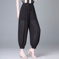 批发<b class='q'>雪纺</b>灯笼裤女<b class='q'>哈伦裤</b>2025夏季新款时尚百搭显瘦高腰九分束脚裤外穿