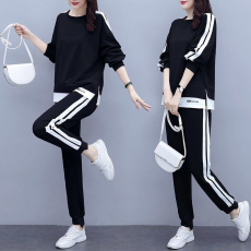 批发M--4XL网红新款大码ins潮<b class='q'>休闲</b><b class='q'>运动</b>套装卫衣长裤时尚两件套宽松