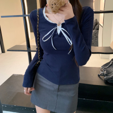 批发实拍1*1纯棉螺纹<b class='q'>长袖</b>t恤女2026春秋新款薄修身网纱<b class='q'>打底衫</b>圆领上衣