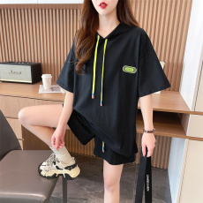 批发3071#<b class='q'>实拍</b>实价/抖音质量/纯棉/后包领/宽松时尚连帽休闲运动套装