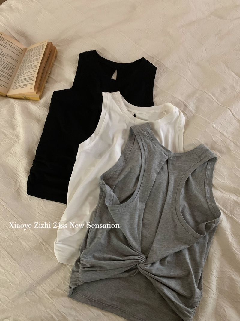 Summer High Beauty Pilates Cover Up Hollow Sleeveless Sports Tank Running Fitness Yoga Top_voghion.com
