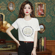 批发新中式国风<b class='q'>T</b>恤修身见<b class='q'>血</b>2024女夏季火爆新款