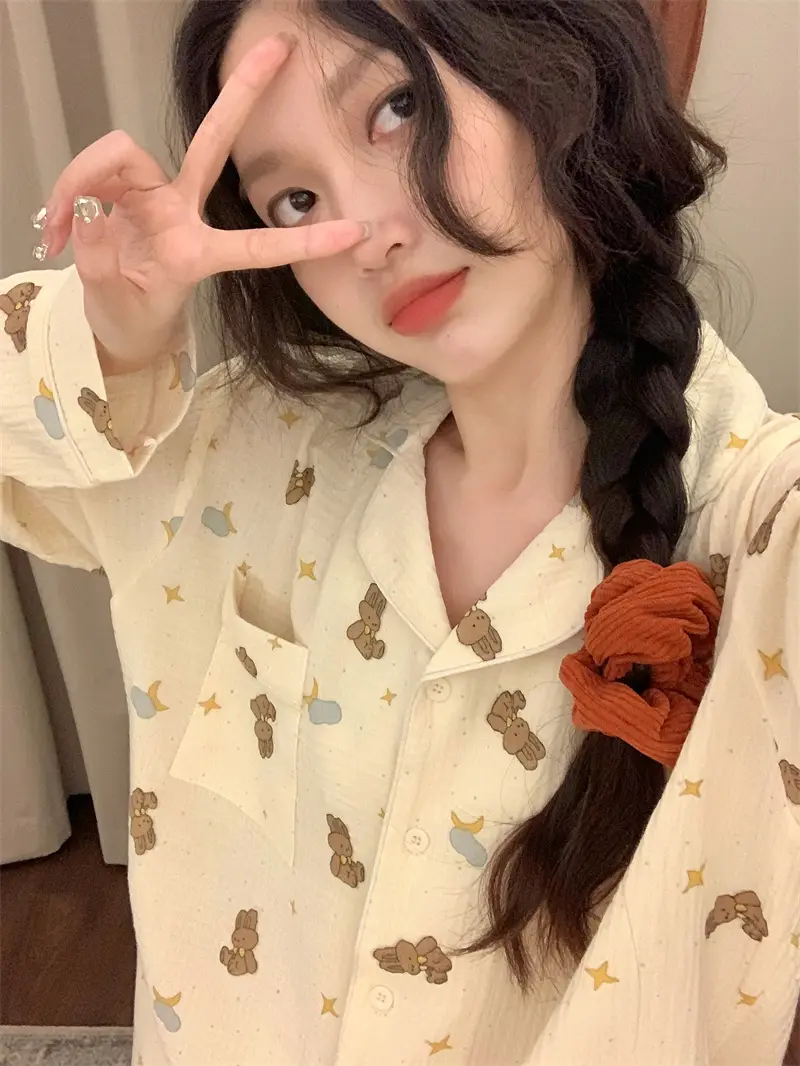 귀여운 리본 달 모양 홈웨어 세트 상세 이미지 18