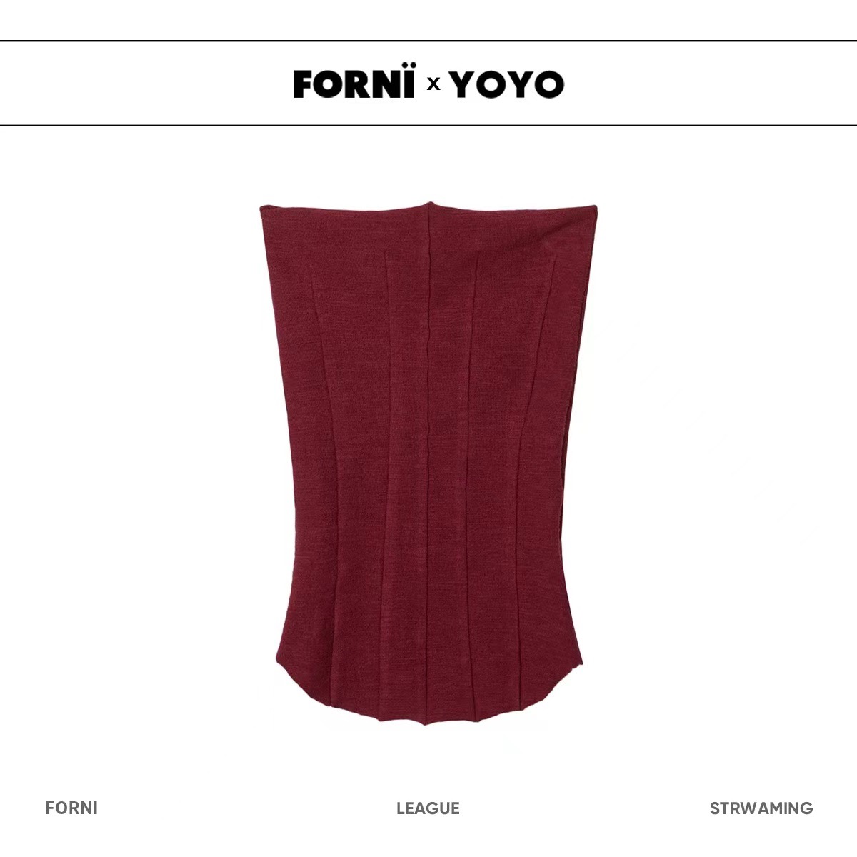 FORNI x YOYO 律动春天里 多色拼接抹胸背心气质时尚打底背心上衣