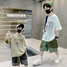 批发<b class='q'>男童</b>夏<b class='q'>装</b>2025新款洋气中大童男孩夏季短袖时髦百搭上衣儿童装潮