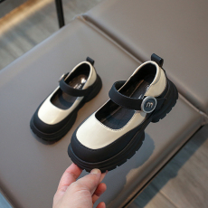 批发女童小皮鞋新款儿童黑色皮鞋<b class='q'>韩版</b>时尚简约百搭学生鞋子
