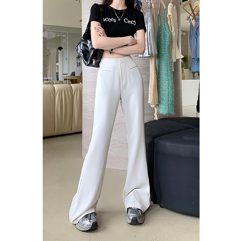 Real shot!  2024 New Style Casual Pants Design Suit Pants Women's Micro-Flax Slim Fit Pants