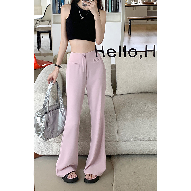 Real shot!  2024 New Style Casual Pants Design Suit Pants Women's Micro-Flax Slim Fit Pants