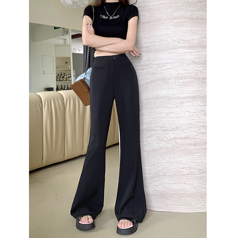 Real shot!  2024 New Style Casual Pants Design Suit Pants Women's Micro-Flax Slim Fit Pants