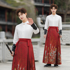 批发原创九尾狐织金马面裙汉<b class='q'>服</b>男装新中式帅气武侠中国风<b class='q'>学生</b><b class='q'>班</b><b class='q'>服</b>团<b class='q'>服</b>