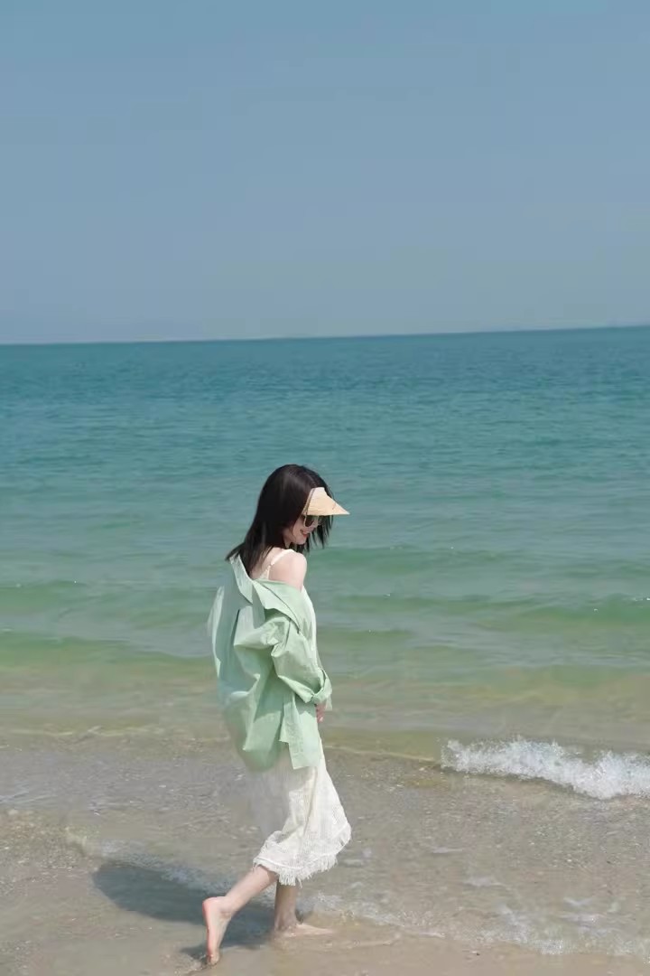 港味復古chic氣質襯衫兩件套裝裙女春夏海邊度假白色吊帶連衣裙子