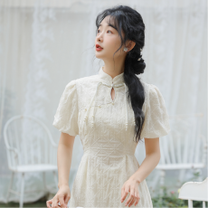 批发实拍改良<b class='q'>旗袍</b>女日常少女年轻款小个子夏季<b class='q'>新款</b>新中式轻国风连衣裙