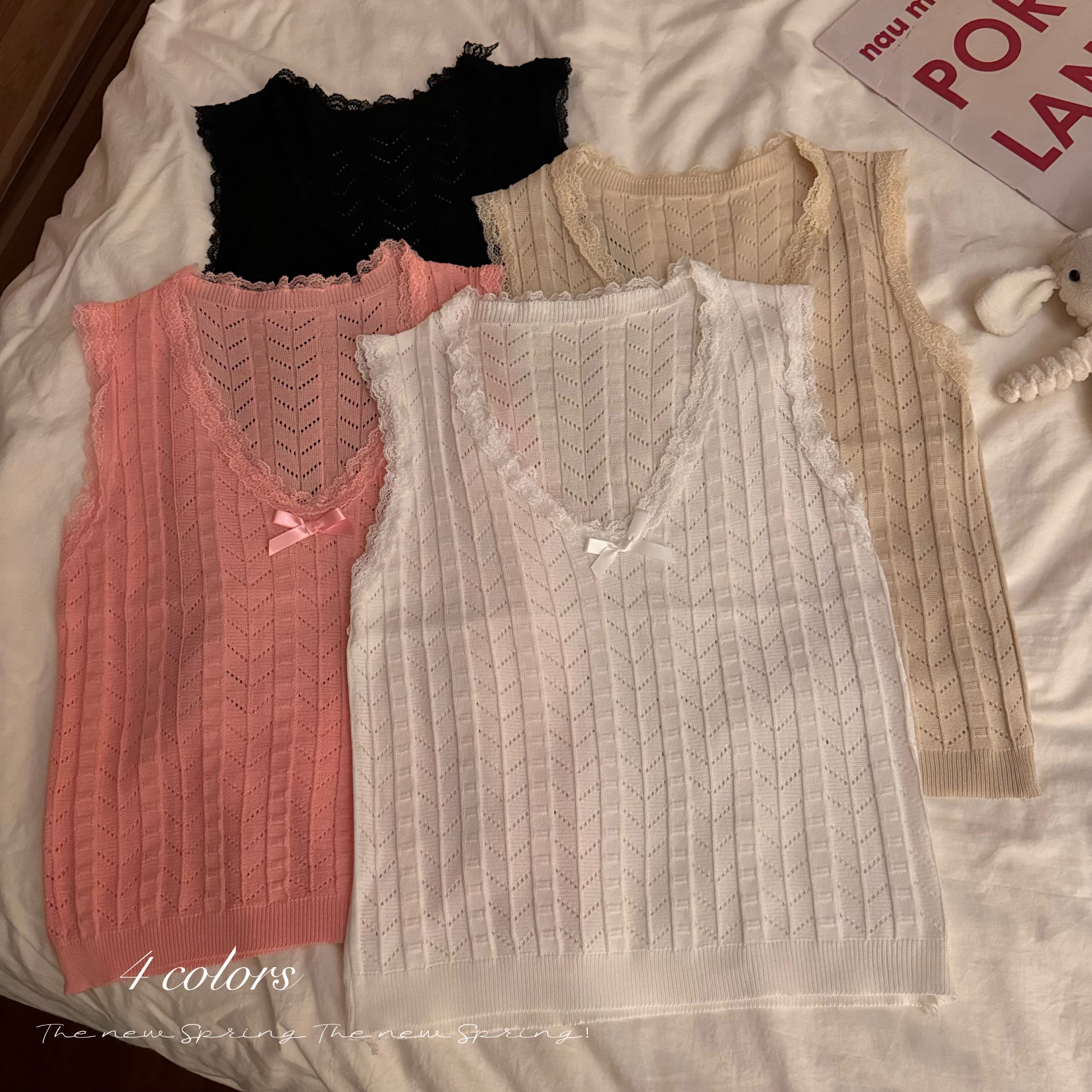 實拍~蕾絲花邊彈力背心吊帶女春夏修身內搭外穿打底短款上衣