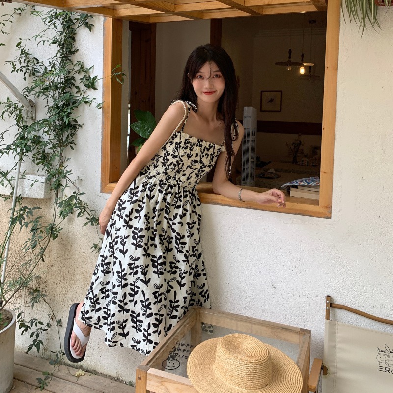 初戀studio吊帶裙女夏季新款小清新甜辣小眾碎花背心連衣裙網紅