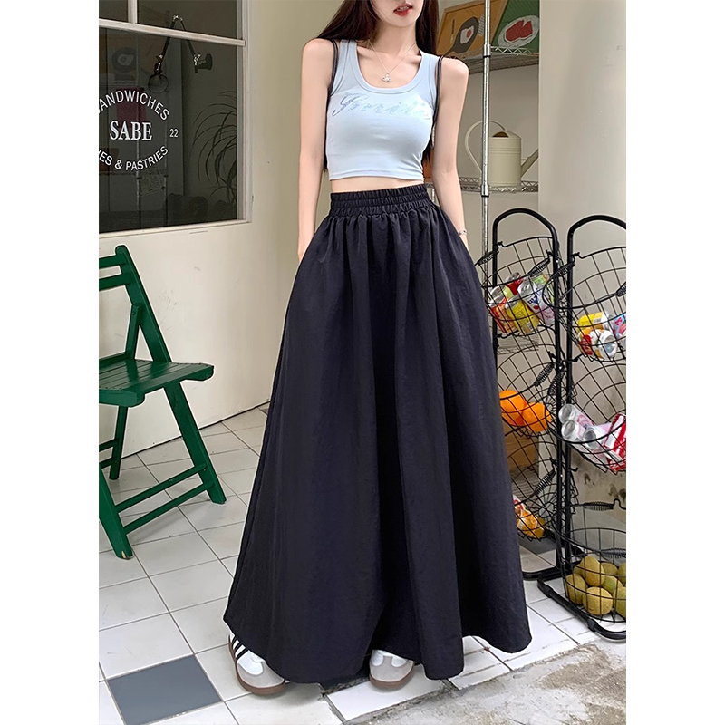 Summer 2024 new style A-line elastic waist skirt for women