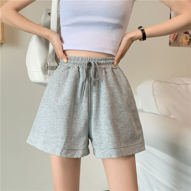 -Real shot of 2024 summer new loose casual slimming wide-leg shorts for women