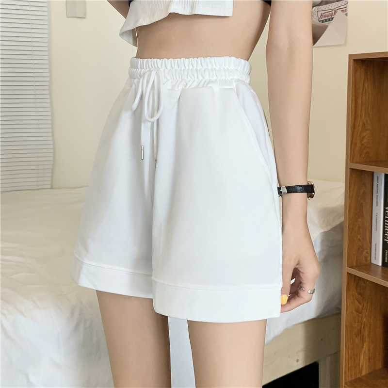 -Real shot of 2024 summer new loose casual slimming wide-leg shorts for women