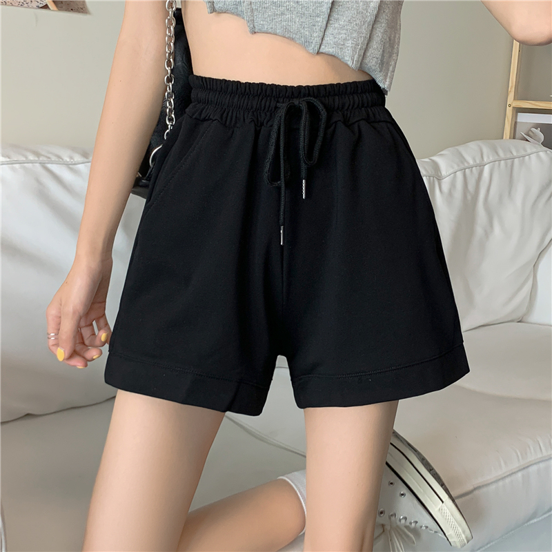 -Real shot of 2024 summer new loose casual slimming wide-leg shorts for women