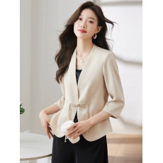 批发新中式国风西装<b class='q'>外套</b>女夏季薄款2026新款<b class='q'>休闲</b>小个子七分袖西服上衣