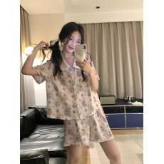 批发实拍实价8208#<b class='q'>夏季</b>新款冰丝凉感亲肤可爱兔子短袖套装家居服