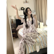 批发实拍实价8209#<b class='q'>夏季</b>新款冰丝凉感亲肤可爱兔子短袖套装家居服