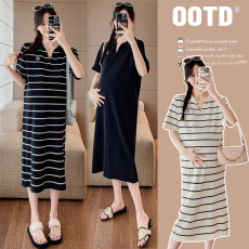 批发实拍<b class='q'>孕妇</b><b class='q'>夏装</b>新款短袖<b class='q'>时尚</b>款宽松气质显瘦大码<b class='q'>孕妇</b><b class='q'>条纹</b>连衣裙