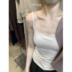 批发美式吊带背心式胸罩女2024春夏新款西装内搭高级感带胸垫打底上衣