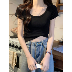 批发40支94棉精梳棉直播品质短袖t恤女夏季修身内搭打底衫设计感小众