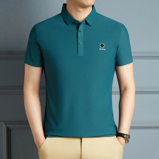 批发中青年短袖无缝男T恤夏季薄款翻领半袖polo衫<b class='q'>商务</b>休闲大码爸爸装