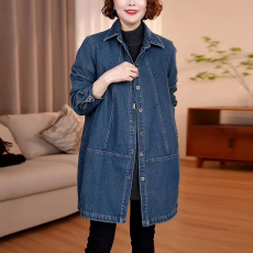 批发官图 牛仔<b class='q'>外套</b>女春秋2026新款<b class='q'>中长款</b>大码宽松胖妹妹春季女装上衣