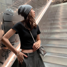 批发40支94棉精梳棉直播品质短袖t恤女夏季半袖2024修身短款体恤上衣