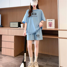 批发3674#实拍抖音质量实价/后包领/纯棉/宽松洋气跑步运动休闲套装