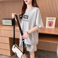 批发3074#实拍抖音质量实价/后包领/纯棉/宽松洋气跑步运动休闲套装