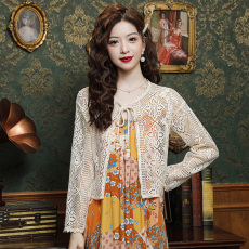 批发已出货 2026春夏季新款防晒蕾丝<b class='q'>开衫</b><b class='q'>外</b><b class='q'>搭</b>度假风编织镂空短款小衫