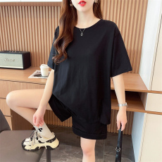 批发实拍抖音质量后包领/纯棉/宽松洋气跑步运动服两件套