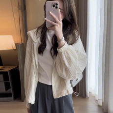批发官图 条纹连帽<b class='q'>衬衫</b><b class='q'>外套</b>女2026夏装新款洋气休闲<b class='q'>衬衣</b>长袖开衫上衣