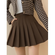 批发创峰全松紧+真口袋百褶<b class='q'>裙</b>女秋冬松紧高腰弹力短<b class='q'>裙</b>a<b class='q'>字</b>小个子