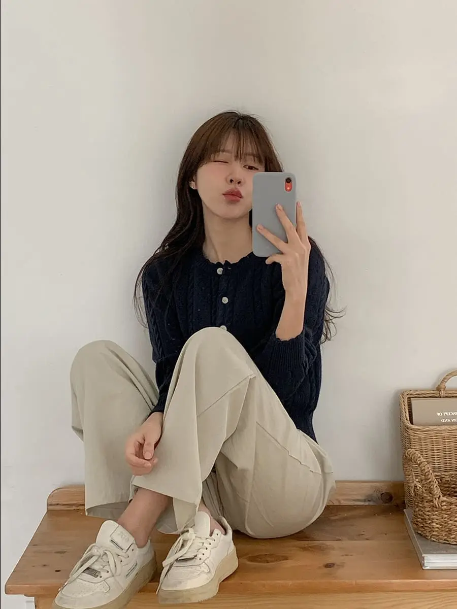 한국인기 레트로 꽈배기 니트 가디건 상세 이미지 10