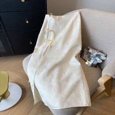 批发实拍 新中式国风盘扣提花开叉<b class='q'>半身</b>裙女装夏气质高腰显瘦<b class='q'>包臀</b><b class='q'>长裙</b>