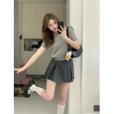 批发小个子搭配一整套女<b class='q'>夏</b>季新款高级感气质上衣+短裙两件套装