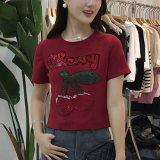 批发官图 纯棉短袖<b class='q'>t</b><b class='q'>恤</b>女<b class='q'>时尚</b>高级感重工烫钻上衣2026夏季新款宽松体恤