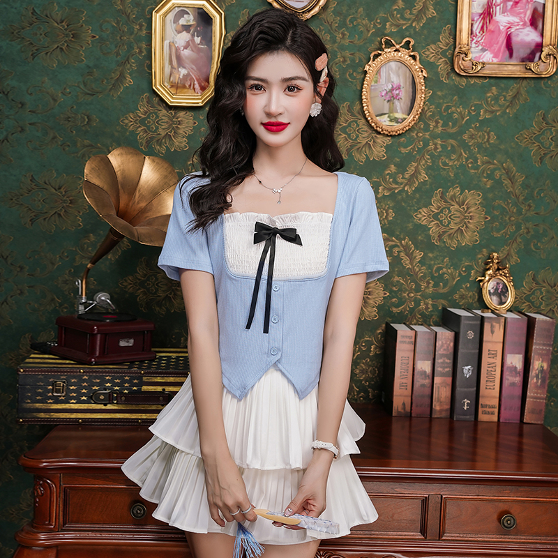 LN23136# 夏季新款韩版系甜美显瘦小女人气质时尚套装女 服裝批發女裝批發服飾貨源