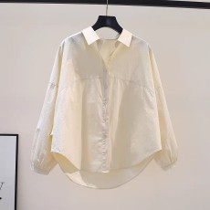 批发官图2026春秋季新款<b class='q'>女士</b><b class='q'>长袖</b><b class='q'>衬衫</b>短款上衣大码女装胖mm遮肚子<b class='q'>衬衣</b>