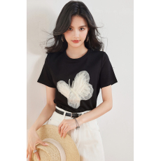 实拍◆有◆蝴蝶短袖t恤女夏2026复古设计感小众独特别致上衣