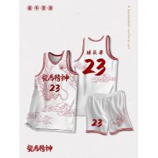 批发实拍 现货 2024新款龙年篮球服定制数码印美式国潮村BA比赛队服