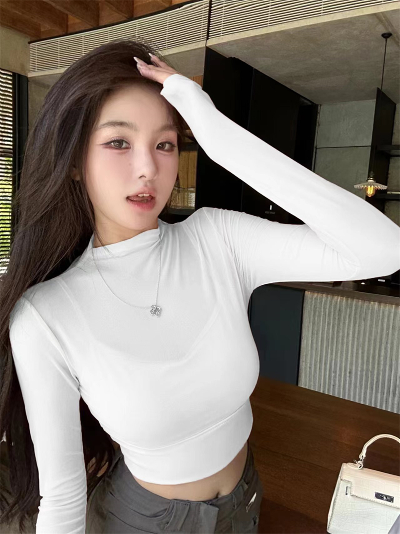 ~T-shirt a maniche lunghe finte per donna, versatili magliette sportive aderenti in rete, da corsa, per il tempo libero e per il fitness_voghion.com